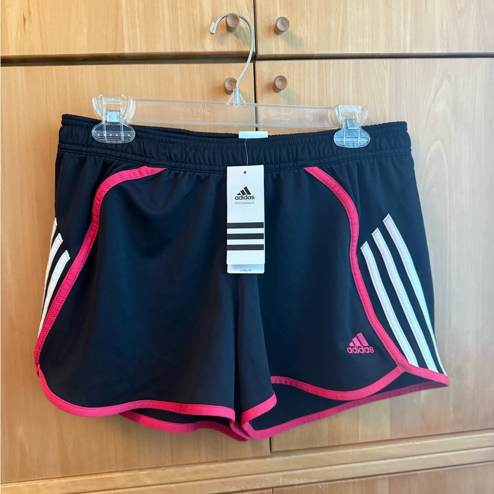 Adidas Women's Black and Pink Athletic Shorts NWT